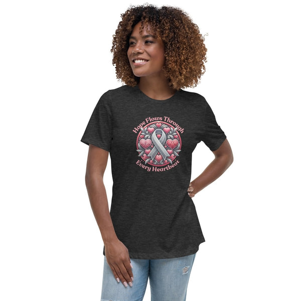 Brain Cancer Women's Love Tee - JohnVsGBMDark Grey HeatherS