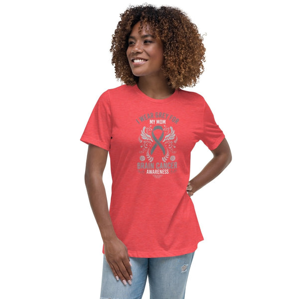 Brain Cancer Women's Mom Tee - JohnVsGBMHeather RedS