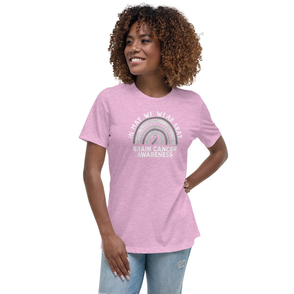 Brain Cancer Women's Rainbow Tee - JohnVsGBMHeather Prism LilacS