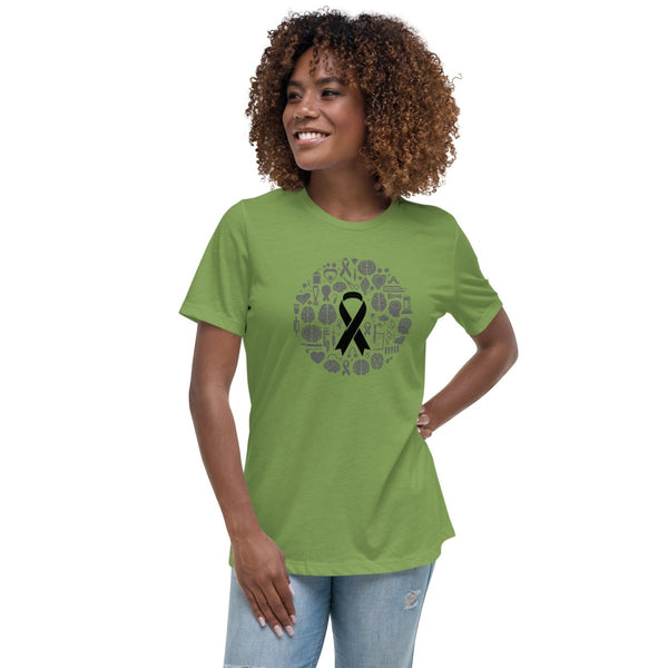 Brain Cancer Women's Ribbon Brain Tee - JohnVsGBMLeafS