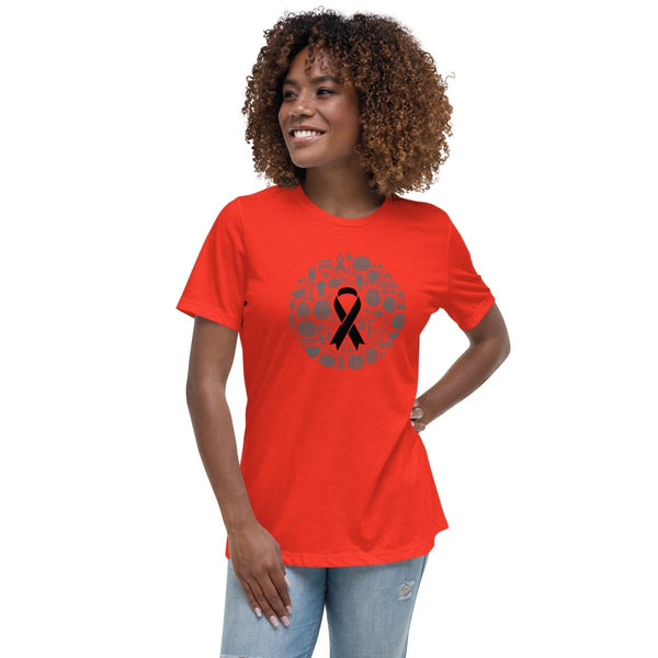 Brain Cancer Women's Ribbon Brain Tee - JohnVsGBMPoppyS