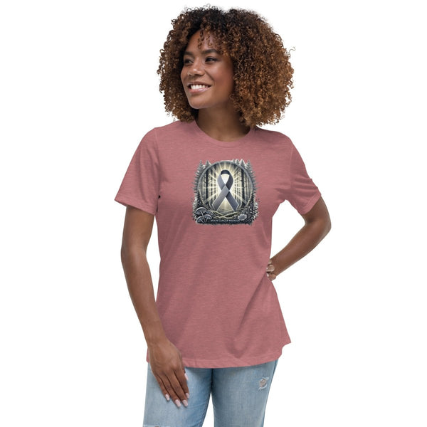 Brain Cancer Women's Shroom Forest Tee - JohnVsGBMHeather MauveS