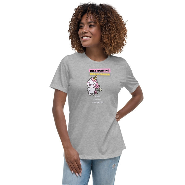 Brain Cancer Women's Sparkles Tee - JohnVsGBMAthletic HeatherS