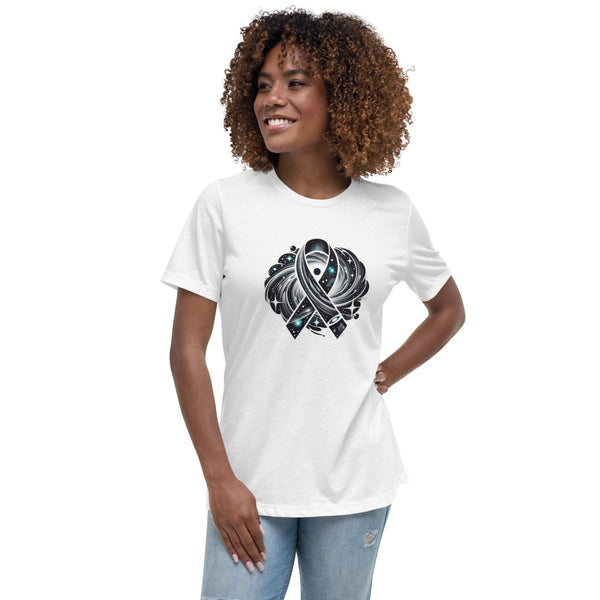 Brain Cancer Women's Swirl Galaxy Tee - JohnVsGBMWhiteS