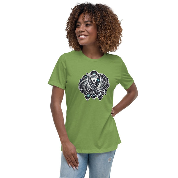 Brain Cancer Women's Swirl Galaxy Tee - JohnVsGBMLeafS