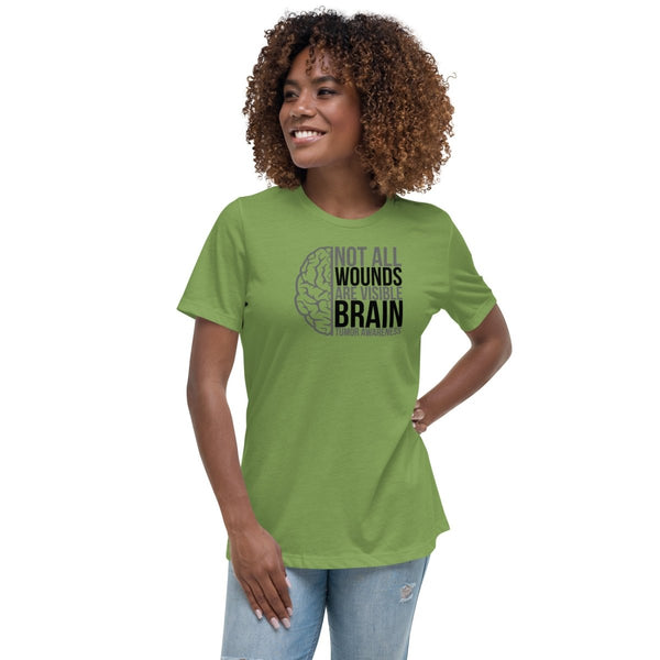 Brain Cancer Women's Wounds Tee - JohnVsGBMLeafS