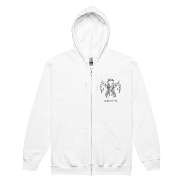 Brain Cancer Zip Up Dream Catcher Hoodie - JohnVsGBMWhiteS