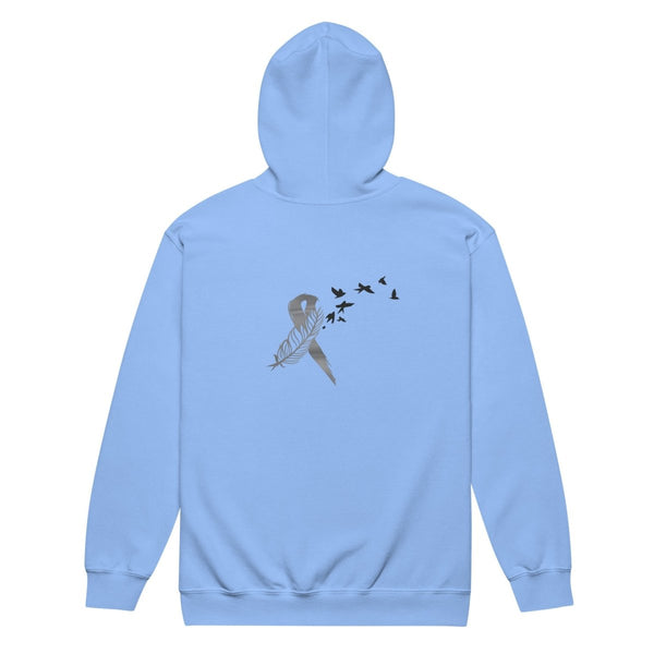 Brain Cancer Zip Up Survivor Hoodie - JohnVsGBMCarolina BlueS