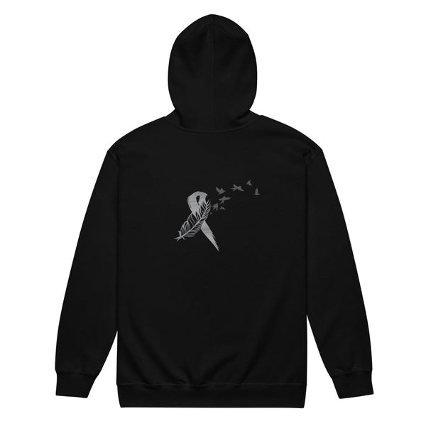 Brain Cancer Zip Up Survivor Hoodie - JohnVsGBMBlackS