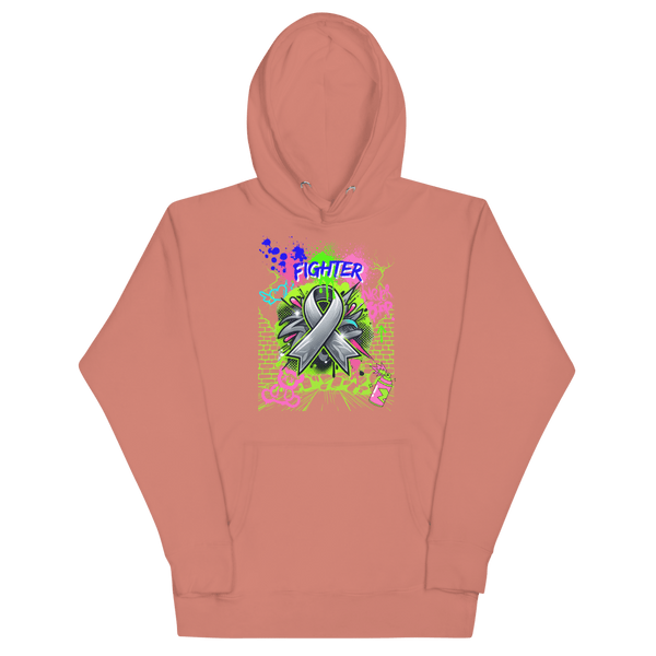 Brain Graffiti Ribbon Hoodie - JohnVsGBMDusty RoseS