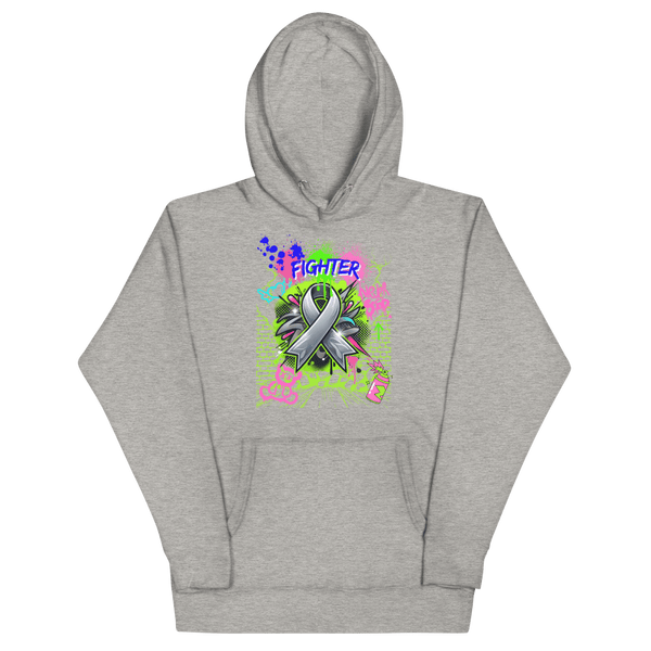 Brain Graffiti Ribbon Hoodie - JohnVsGBMCarbon GreyS