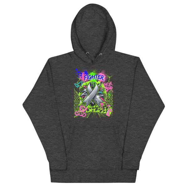 Brain Graffiti Ribbon Hoodie - JohnVsGBMCharcoal HeatherS