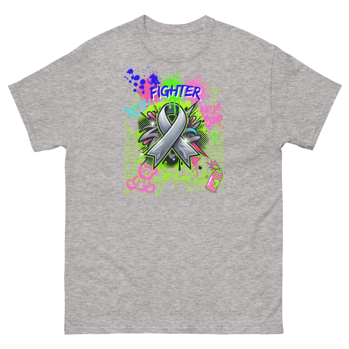 Brain Graffiti Ribbon Tee - JohnVsGBMSport GreyS