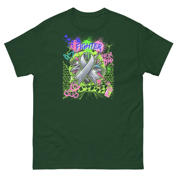 Brain Graffiti Ribbon Tee - JohnVsGBMForest GreenS