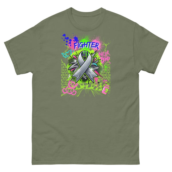 Brain Graffiti Ribbon Tee - JohnVsGBMMilitary GreenS