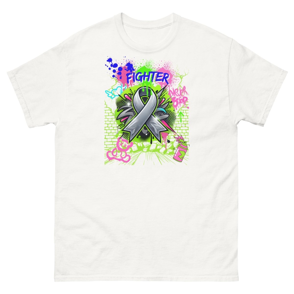 Brain Graffiti Ribbon Tee - JohnVsGBMWhiteS