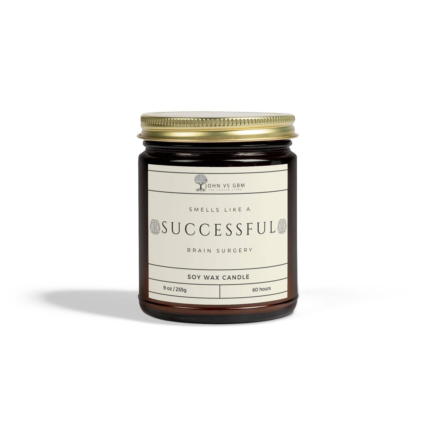 Brain Surgery Success Candle - Inspirational Gift - JohnVsGBM9ozAmberMidnight Blackberry