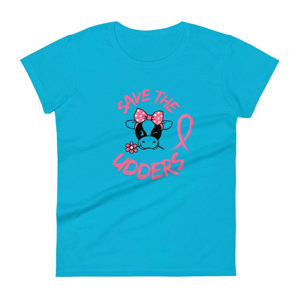 Breast Cancer Awareness Ladies Tee - JohnVsGBMCaribbean BlueS