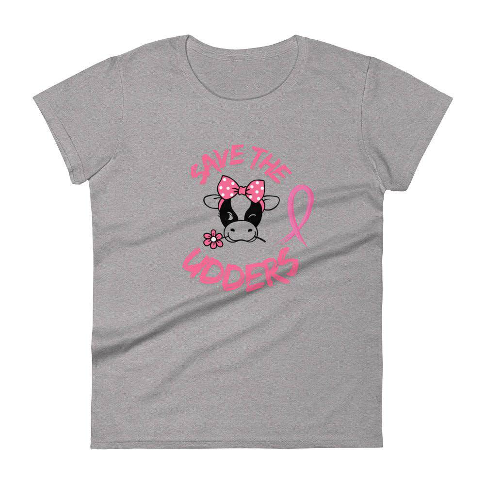 Breast Cancer Awareness Ladies Tee - JohnVsGBMHeather GreyS