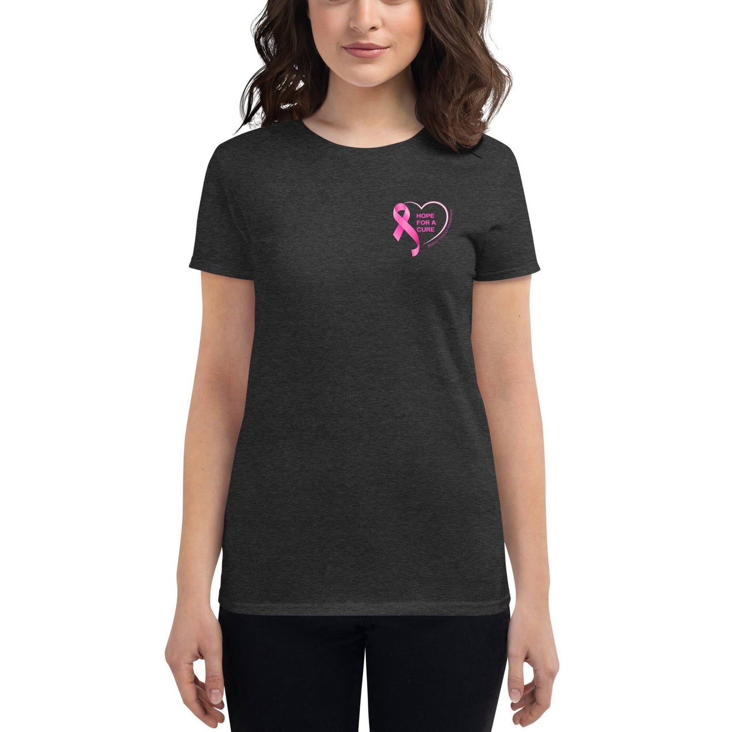 Breast Cancer Awareness Ladies Tee (front/back) - JohnVsGBMBlackS