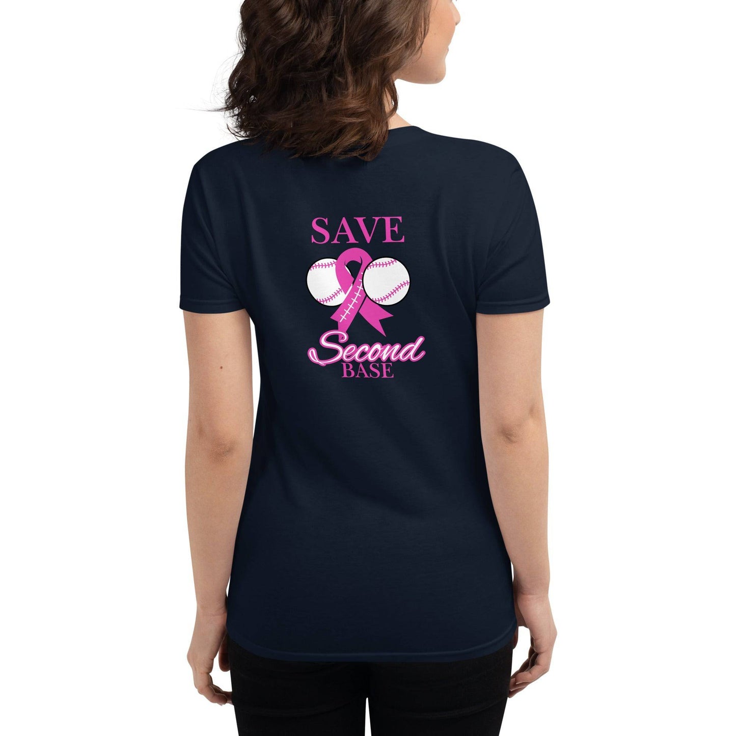 Breast Cancer Awareness Ladies Tee (front/back) - JohnVsGBMBlackS