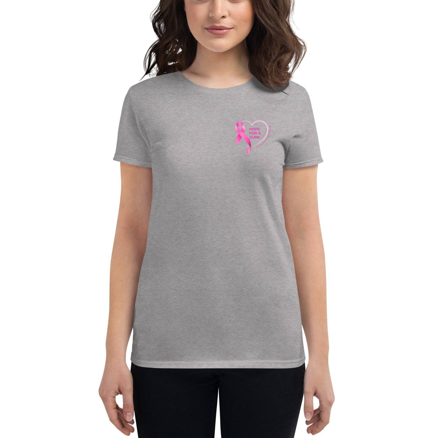 Breast Cancer Awareness Ladies Tee (front/back) - JohnVsGBMBlackS