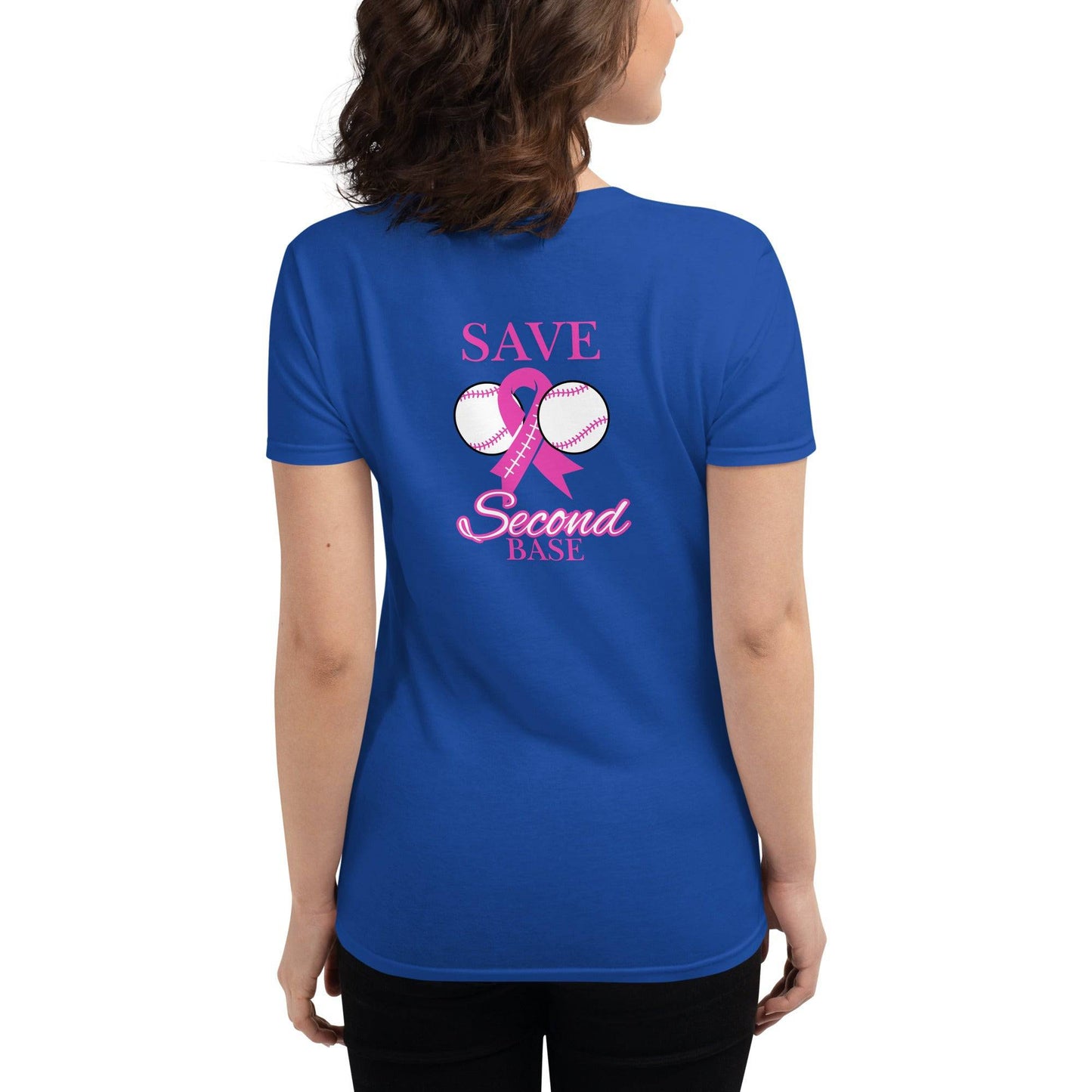 Breast Cancer Awareness Ladies Tee (front/back) - JohnVsGBMBlackS