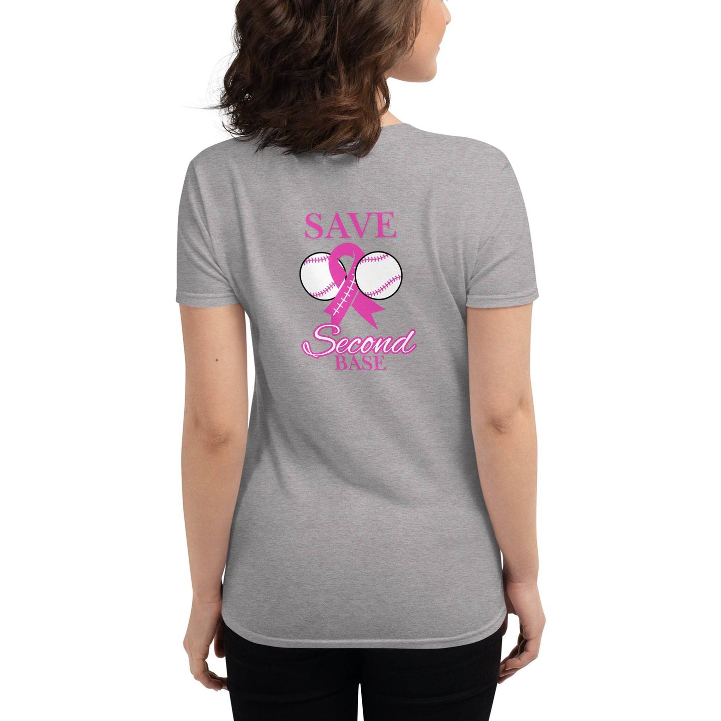 Breast Cancer Awareness Ladies Tee (front/back) - JohnVsGBMBlackS