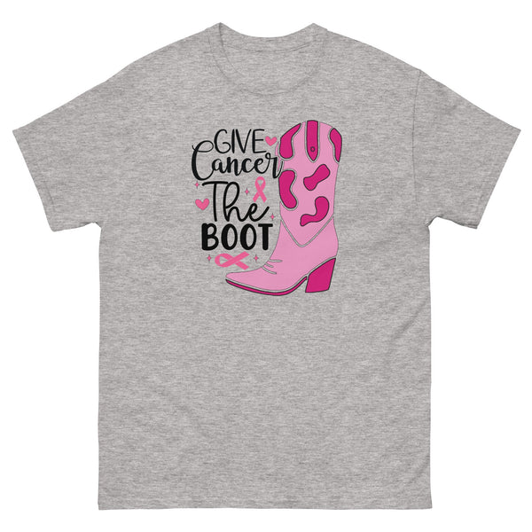 Breast Cancer Boot Tee - JohnVsGBMSport GreyS