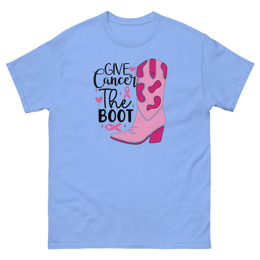 Breast Cancer Boot Tee - JohnVsGBMCarolina BlueS