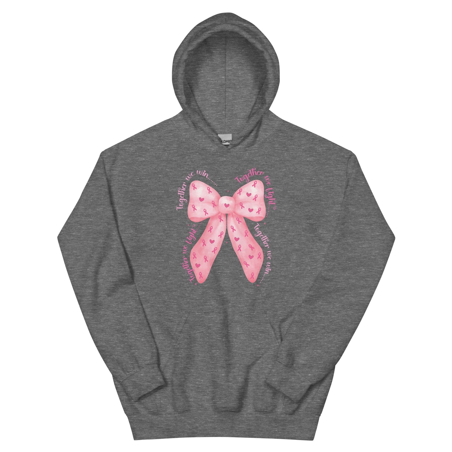 Breast Cancer Bow Hoodie - JohnVsGBMGraphite HeatherS