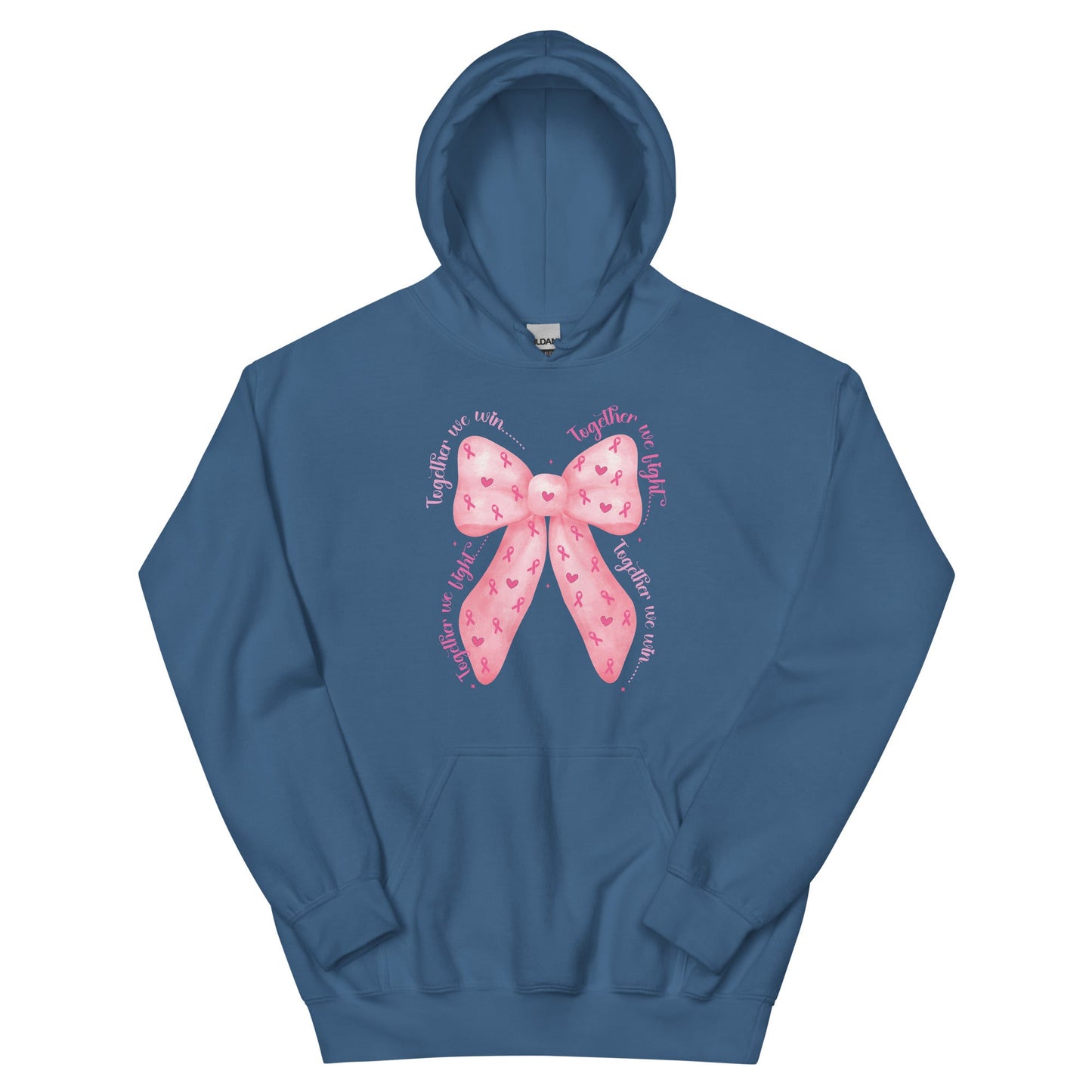 Breast Cancer Bow Hoodie - JohnVsGBMIndigo BlueS