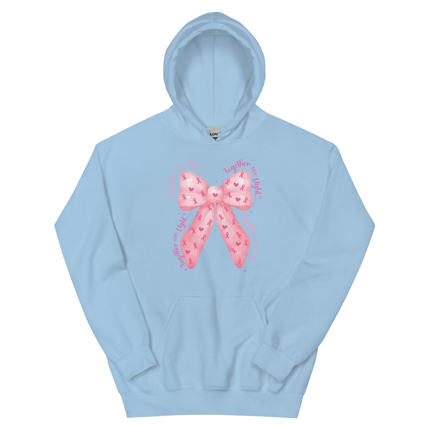 Breast Cancer Bow Hoodie - JohnVsGBMLight BlueS