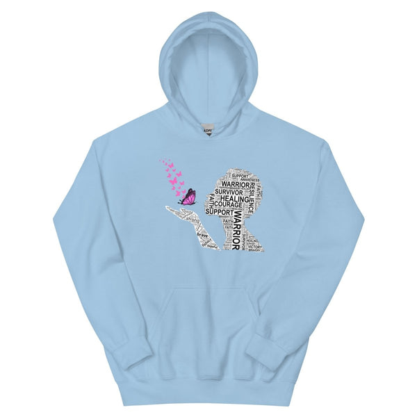 Breast Cancer Butterfly Hoodie - JohnVsGBMLight BlueS