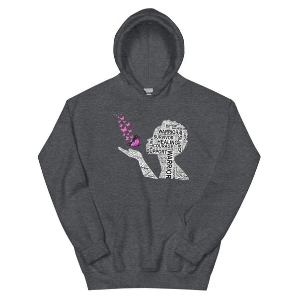 Breast Cancer Butterfly Hoodie - JohnVsGBMDark HeatherS