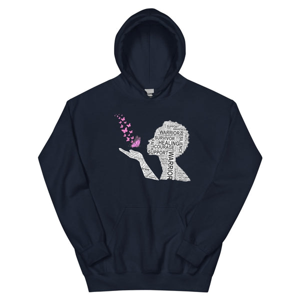 Breast Cancer Butterfly Hoodie - JohnVsGBMNavyS