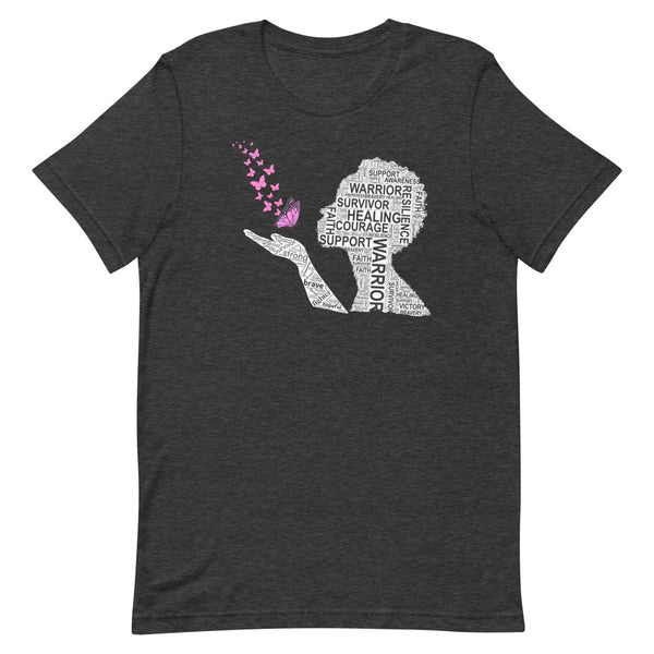 Breast Cancer Butterfly Tee - JohnVsGBMDark Grey HeatherXS