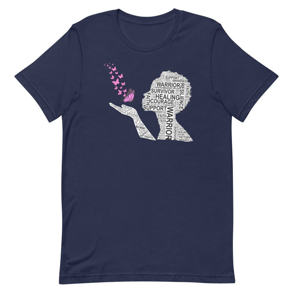 Breast Cancer Butterfly Tee - JohnVsGBMNavyXS