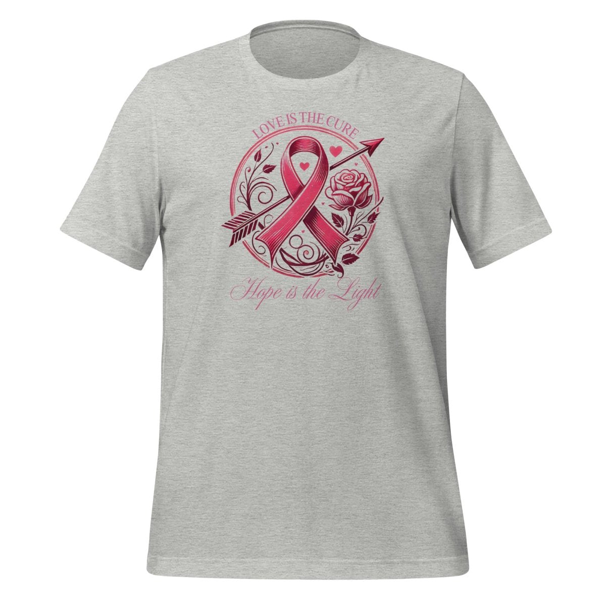 Breast Cancer Cure Love Tee - JohnVsGBMAthletic HeatherS