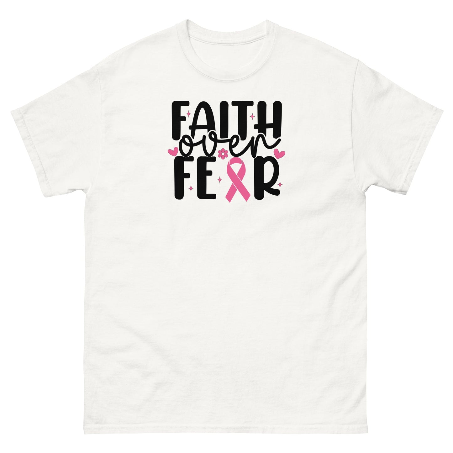 Breast Cancer Faith Fear Tee - JohnVsGBMWhiteS