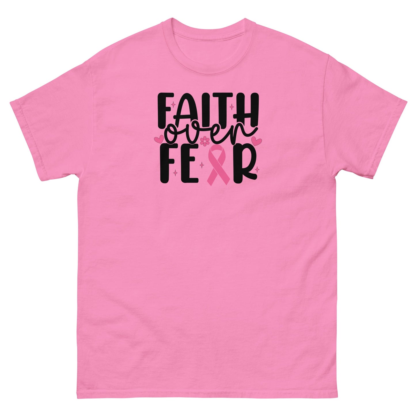 Breast Cancer Faith Fear Tee - JohnVsGBMAzaleaS