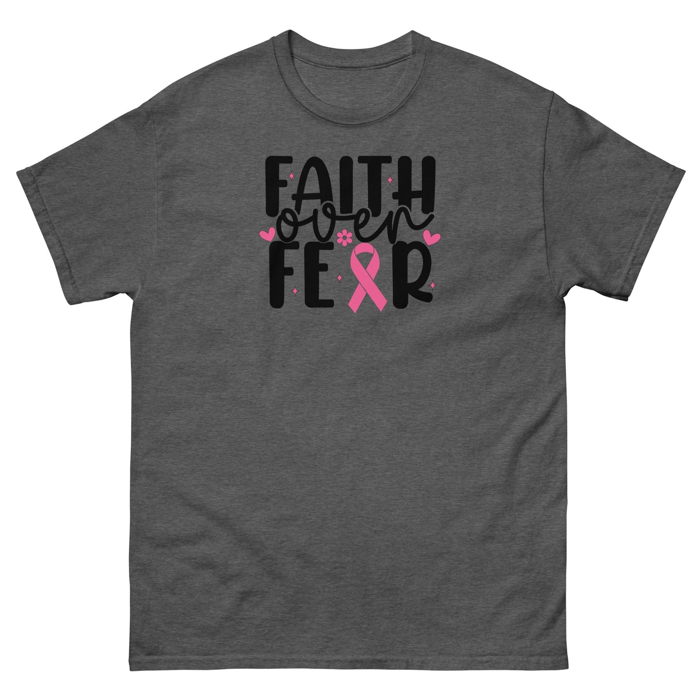 Breast Cancer Faith Fear Tee - JohnVsGBMDark HeatherS