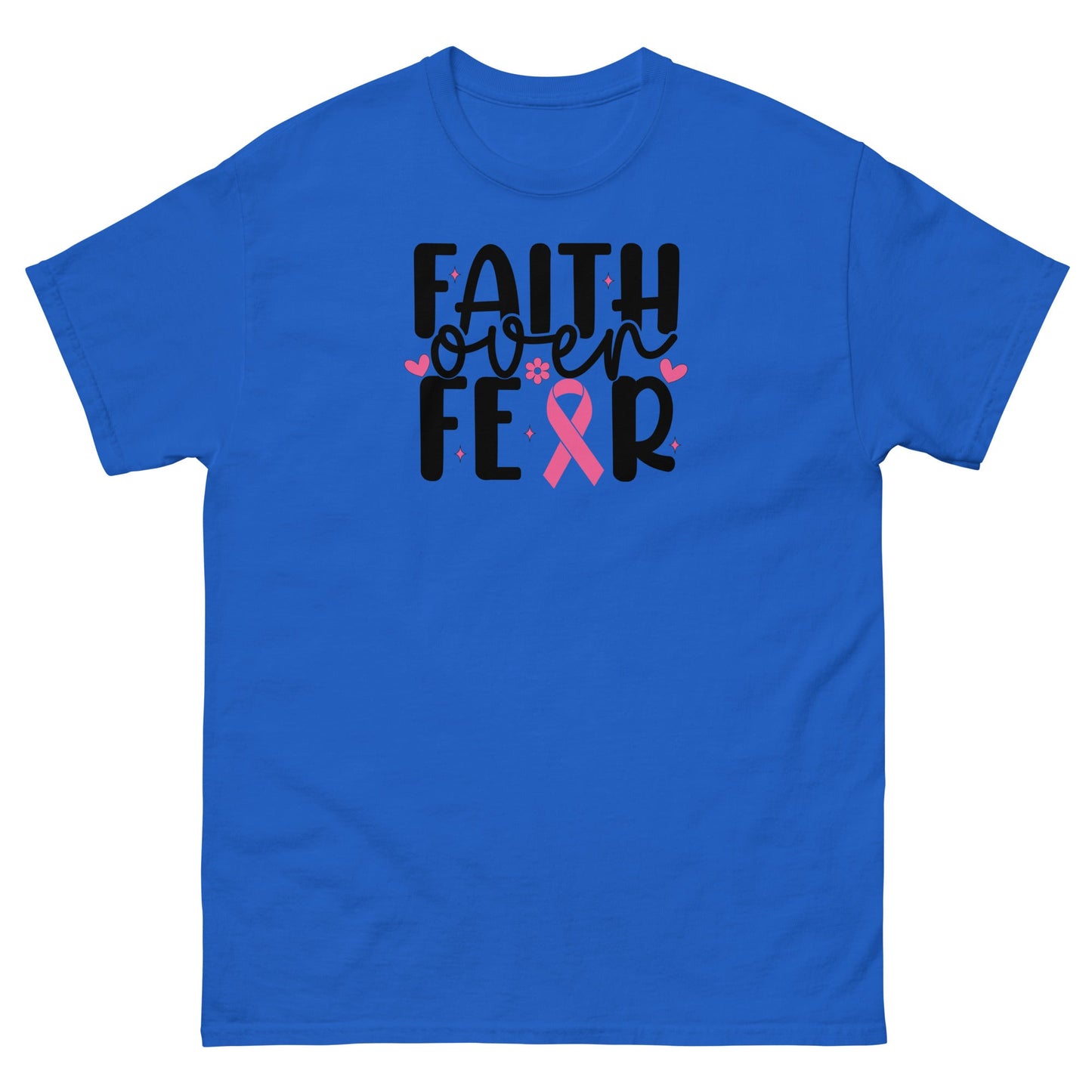 Breast Cancer Faith Fear Tee - JohnVsGBMRoyalS