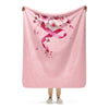 Breast Cancer Flower Sherpa Blanket - JohnVsGBM50″×60″