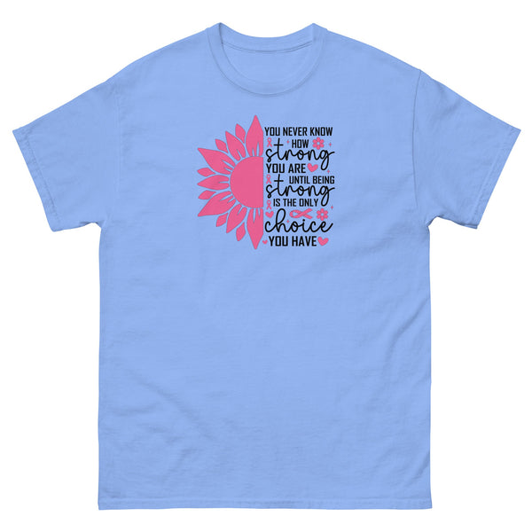 Breast Cancer Flower Tee - JohnVsGBMCarolina BlueS