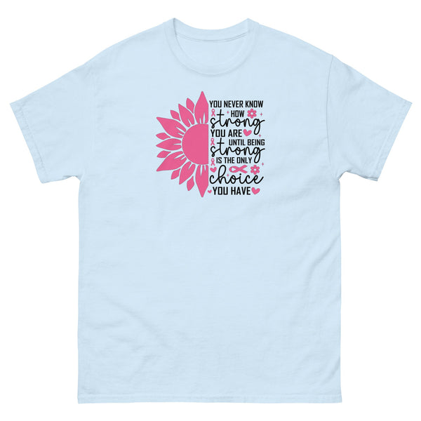 Breast Cancer Flower Tee - JohnVsGBMLight BlueS