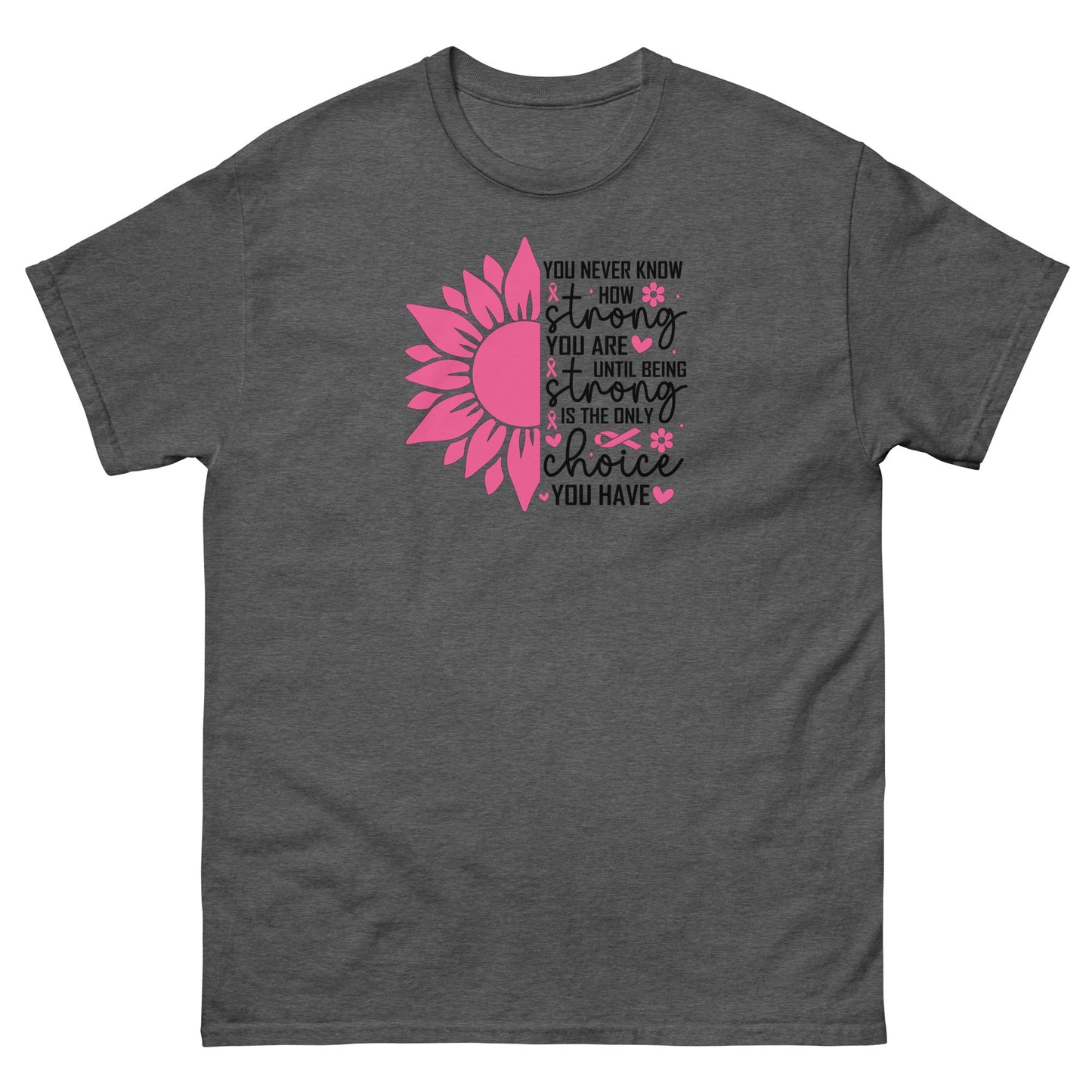 Breast Cancer Flower Tee - JohnVsGBMDark HeatherS