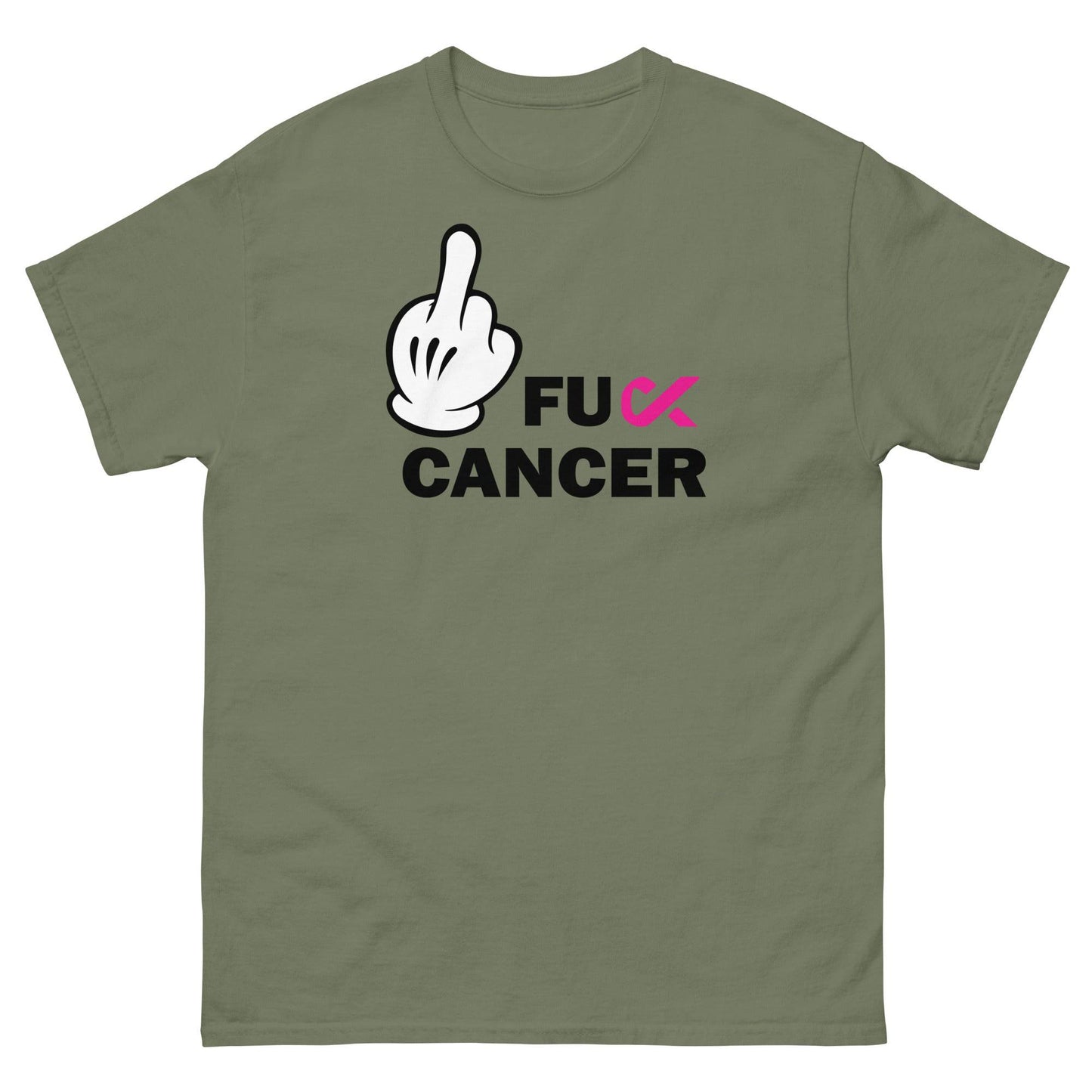 Breast Cancer FU Cancer Tee - JohnVsGBMMilitary GreenS