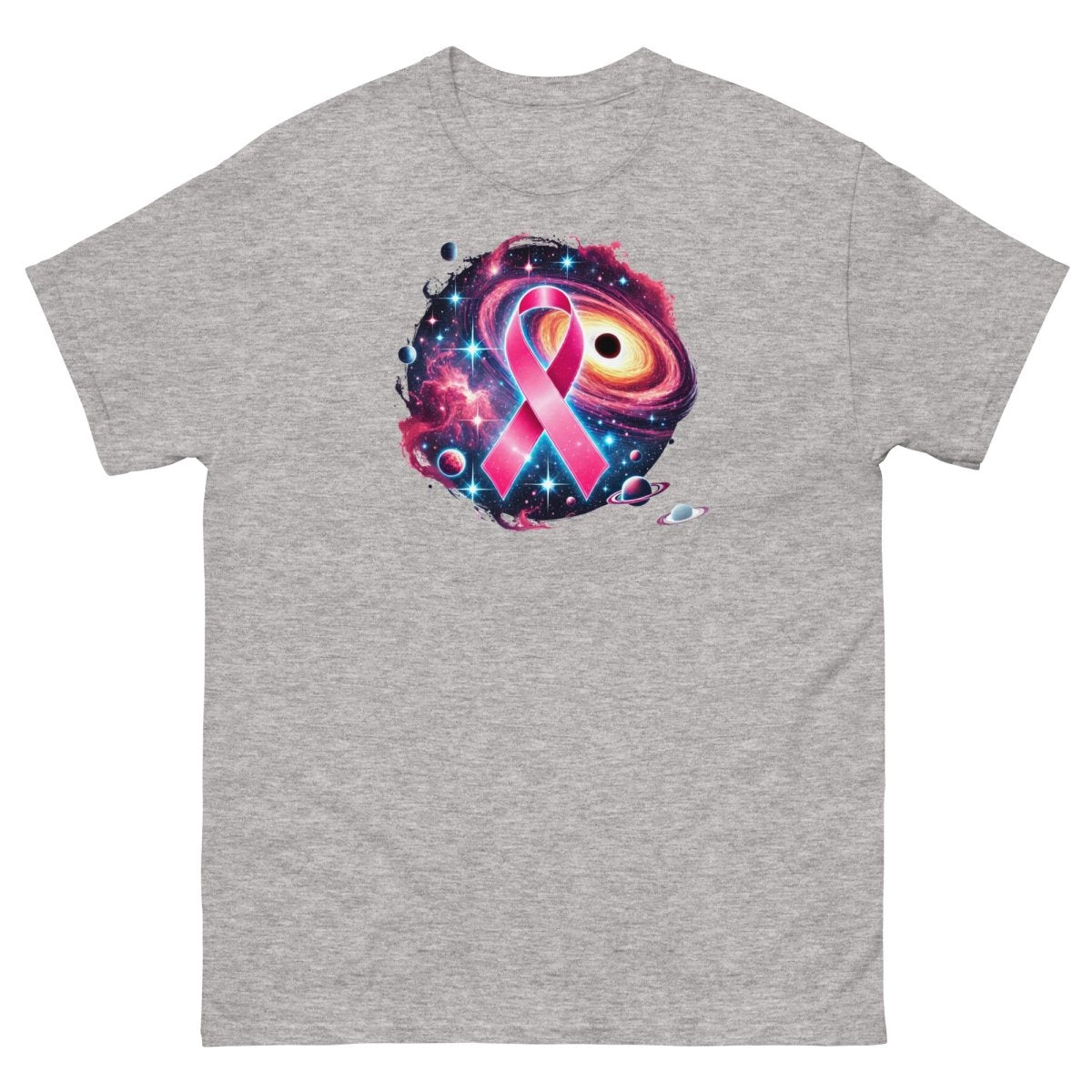 Breast Cancer Galaxy Tee - JohnVsGBMSport GreyS