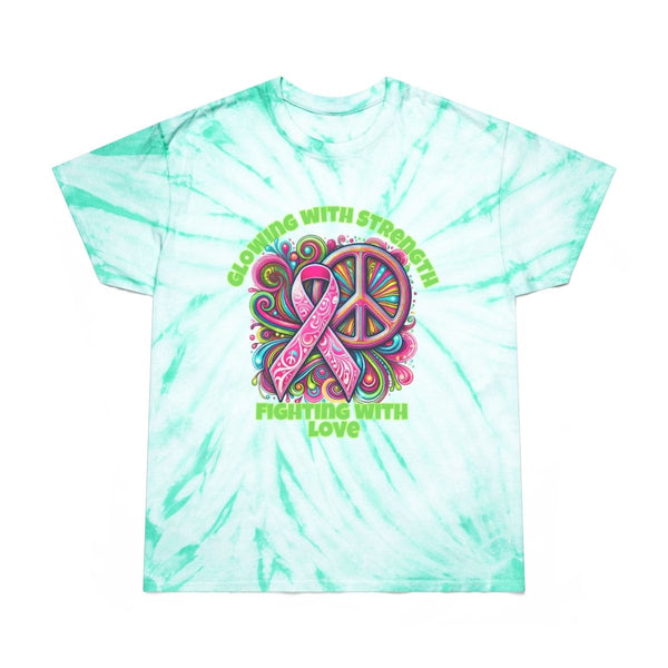 Breast Cancer Glowing Tie - Dye Tee - JohnVsGBMMintS